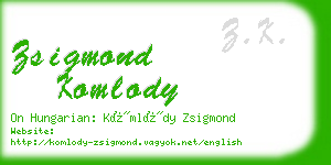 zsigmond komlody business card